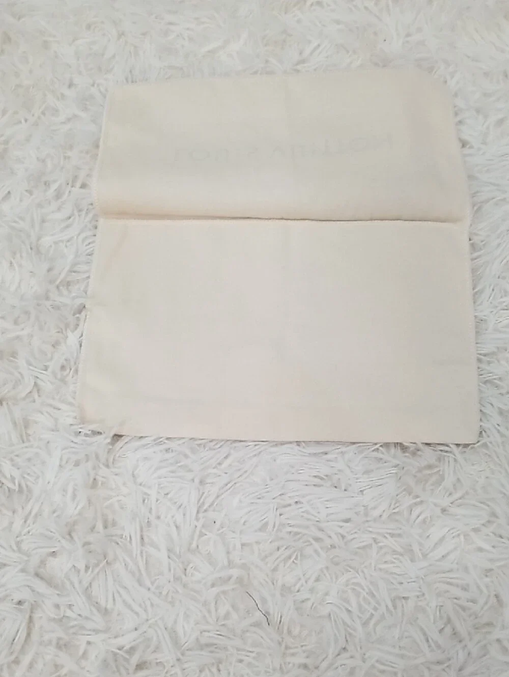 Louis Vuitton Cream Dust Pouch with Navy Logo